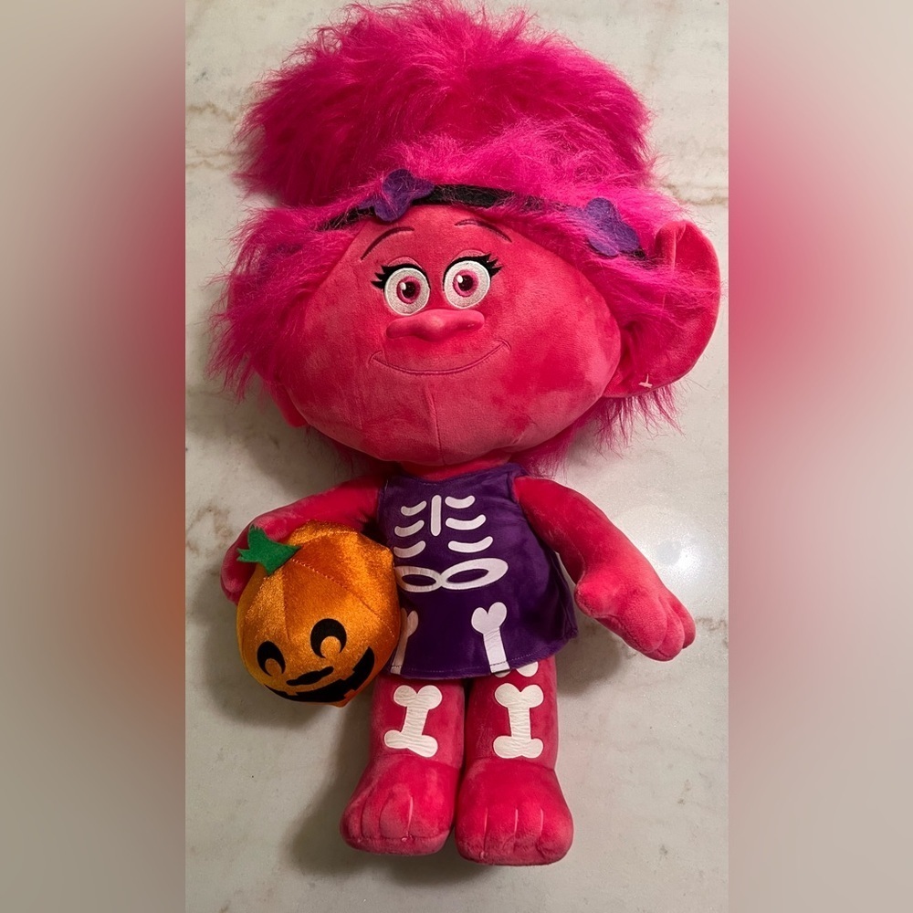 Pink Poppy Dreamworks Trolls Plush In Halloween Skeleton Costume 27.5” Tall